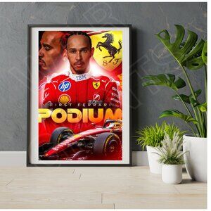 Lewis Hamilton First Ferrari Podium 11" x 17" Art Print